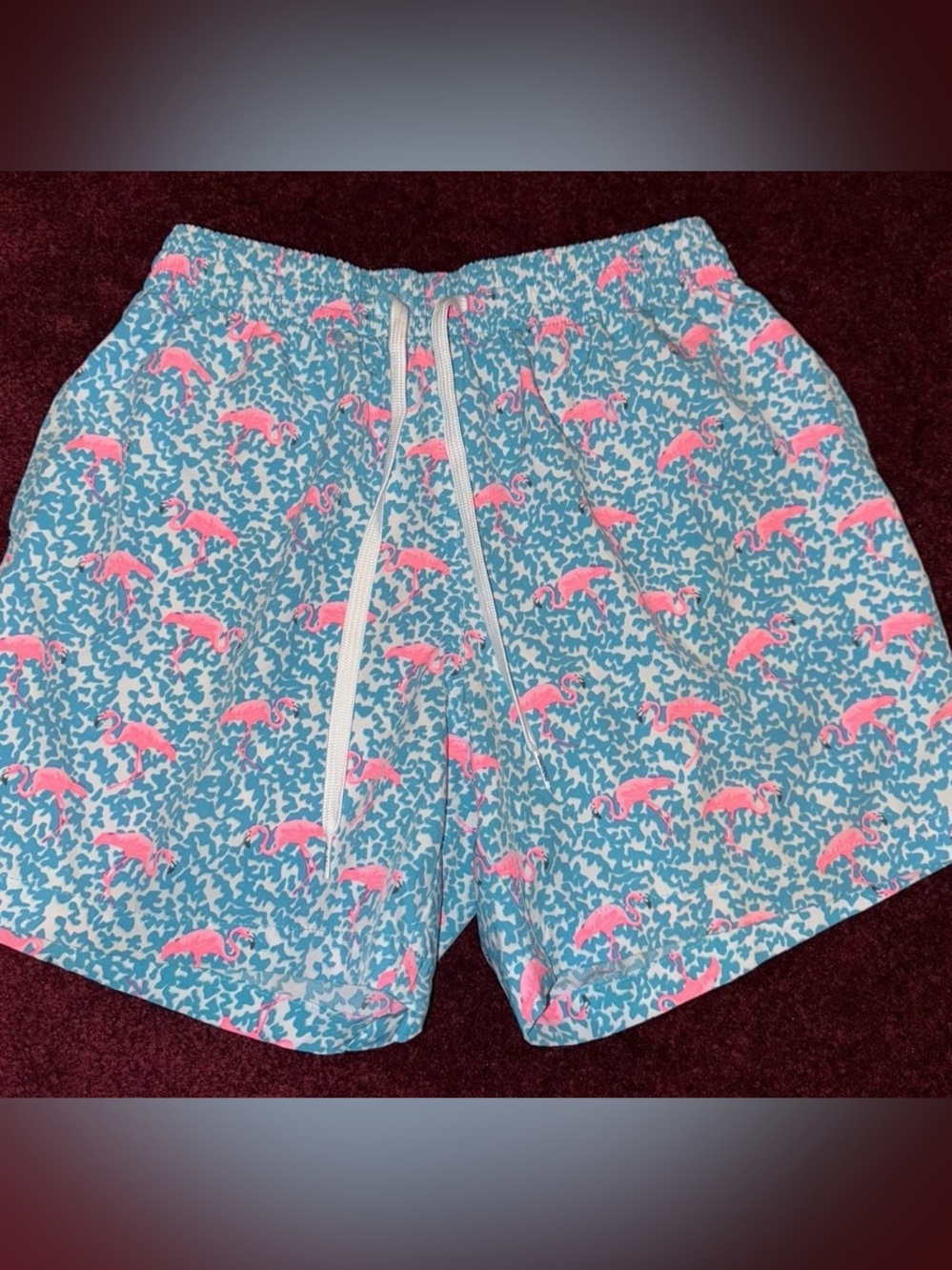 Chubbies Men's Shorts Size Small Sz S Elastic Waist Swim Flamingos 5.5”